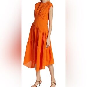 Frame Denim High-Low Orange Dress